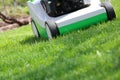 Mowing the lawn Royalty Free Stock Photo