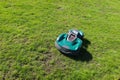 Mowing robot, automatic lawn mower Royalty Free Stock Photo