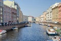 Moyka River from the Green Bridge in Saint Petersburg, Russia Royalty Free Stock Photo