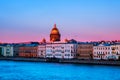 Moyka river in Saint Petersburg, Russia in the evening, historical buildings Royalty Free Stock Photo