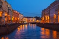 Moyka river in Saint Petersburg, Russia at night Royalty Free Stock Photo