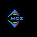 MOZ abstract technology logo design on Black background. MOZ creative initials letter logo concept