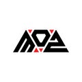 MOZ triangle letter logo design with triangle shape. MOZ triangle logo design monogram. MOZ triangle vector logo template with red Royalty Free Stock Photo