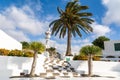 Mozaga, Lanzarote, Spain - 2019, March 18 : The Monumento al Campesino or Farmer`s Monument next to the road in the center of