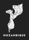 Mozambique - communication network map of country.