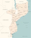 Mozambique - detailed map with administrative divisions country