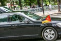 Mozambique Diplomatic car during Military parade (Defile) in Republic Day (Bastille Day). Champs El