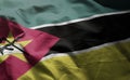 Mozambique Flag Rumpled Close Up