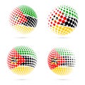 Mozambique halftone flag set patriotic vector.