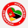 Mozambique heart flag badge.