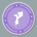 Mozambique label flat sticker design.