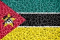 Mozambique national flag made of water drops. Background forecast season concept