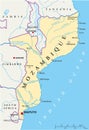 Mozambique Political Map Royalty Free Stock Photo