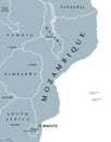 Mozambique political map