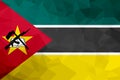Mozambique polygonal flag. Mosaic modern background. Geometric design