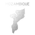 Mozambique polygonal vector map.