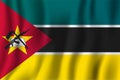 Mozambique realistic waving flag vector illustration. National country background symbol. Independence day