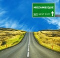 MOZAMBIQUE road sign against clear blue sky Royalty Free Stock Photo