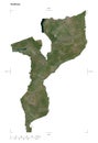 Mozambique shape on white. High-res satellite