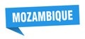 Mozambique sticker. Mozambique signpost pointer sign.