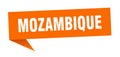 Mozambique sticker. Mozambique signpost pointer sign.