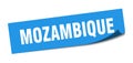 Mozambique sticker. Mozambique square peeler sign.