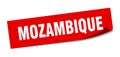 Mozambique sticker. Mozambique square peeler sign.