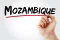 Mozambique text with marker Royalty Free Stock Photo