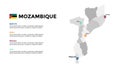 Mozambique vector map infographic template. Slide presentation. Global business marketing concept. Color country. World