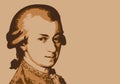 Portrait of the famous Austrian composer, Wolfgang Amadeus Mozart.