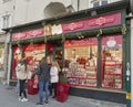 Mozart traditional sweets and souvenirs store in Salzburg, Austria. Royalty Free Stock Photo