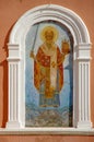 Mozhaisk, Russia - September, 2019: Ioakimo - Annovskiy Temple. Icon on the wall