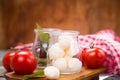 Mozzarella and basilicas Royalty Free Stock Photo