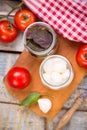 Mozzarella and basilicas Royalty Free Stock Photo