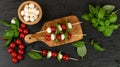 Mozzarella Cheese Balls and Cherry Tomatoes on Skewers