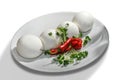 Mozzarella cheese with chillies