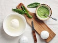 Mozzarella cheese and pesto sauce Royalty Free Stock Photo