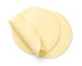 Mozzarella Cheese Slices Isolated On White Background Royalty Free Stock Photo