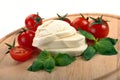 Mozzarella cherry tomatoes basil