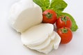 Mozzarella, cherry tomatoes and basil