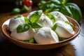 Mozzarella Magic - The Irresistible Charm of Fresh Cheese. AI Generated