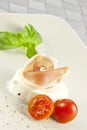 Mozzarella and parmaham Royalty Free Stock Photo