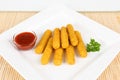 Mozzarella sticks with dip Royalty Free Stock Photo