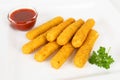 Mozzarella sticks with dip Royalty Free Stock Photo