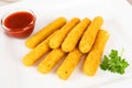 Mozzarella sticks with dip Royalty Free Stock Photo