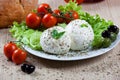 Mozzarella, vegetables and tomatoes