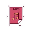 mp3 application download file files format icon vector design Royalty Free Stock Photo