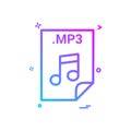 mp3 application download file files format icon vector design Royalty Free Stock Photo