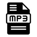 Mp3 Audio File Format Icon. Flat Style Design, File Type icons symbol. Vector Illustration Royalty Free Stock Photo