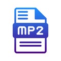 Mp2 colorful and artistic icons to identify the audio file type Royalty Free Stock Photo